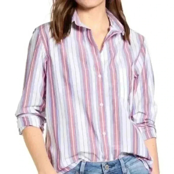 NWT Anthropologie Grayson The Hero Button Up Blouse in Jasmine Stripe Pattern - Picture 1 of 7